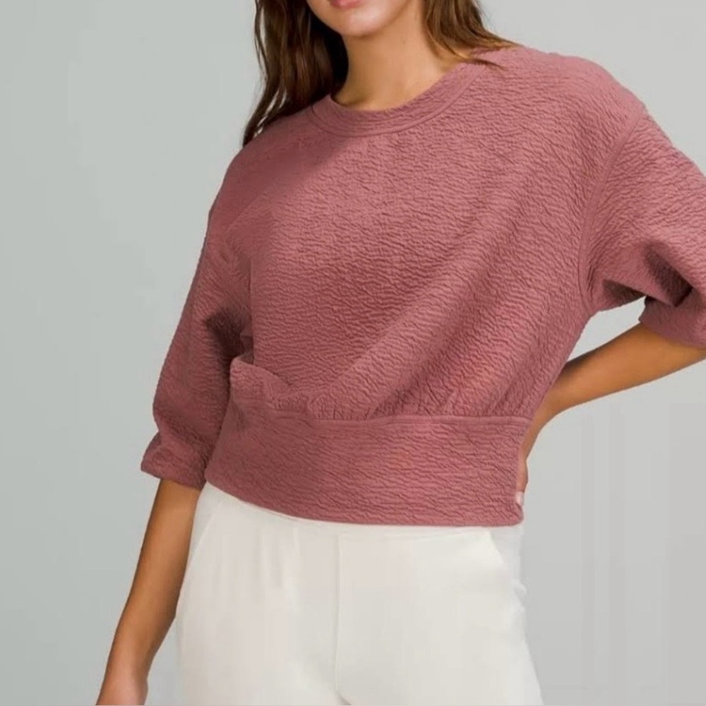 Lululemon Textured Crewneck Pullover Spiced Chai Size 6 - Picture 1 of 10